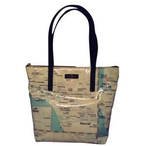 Kate Spade Jeralyn Off The Map Multicolor Vinyl Tote
9"L x 4"W x 9.75"H